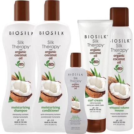 Silk Therapy с увлажняющим шампунем с органическим кокосовым маслом, 355 мл, Biosilk — фото 3