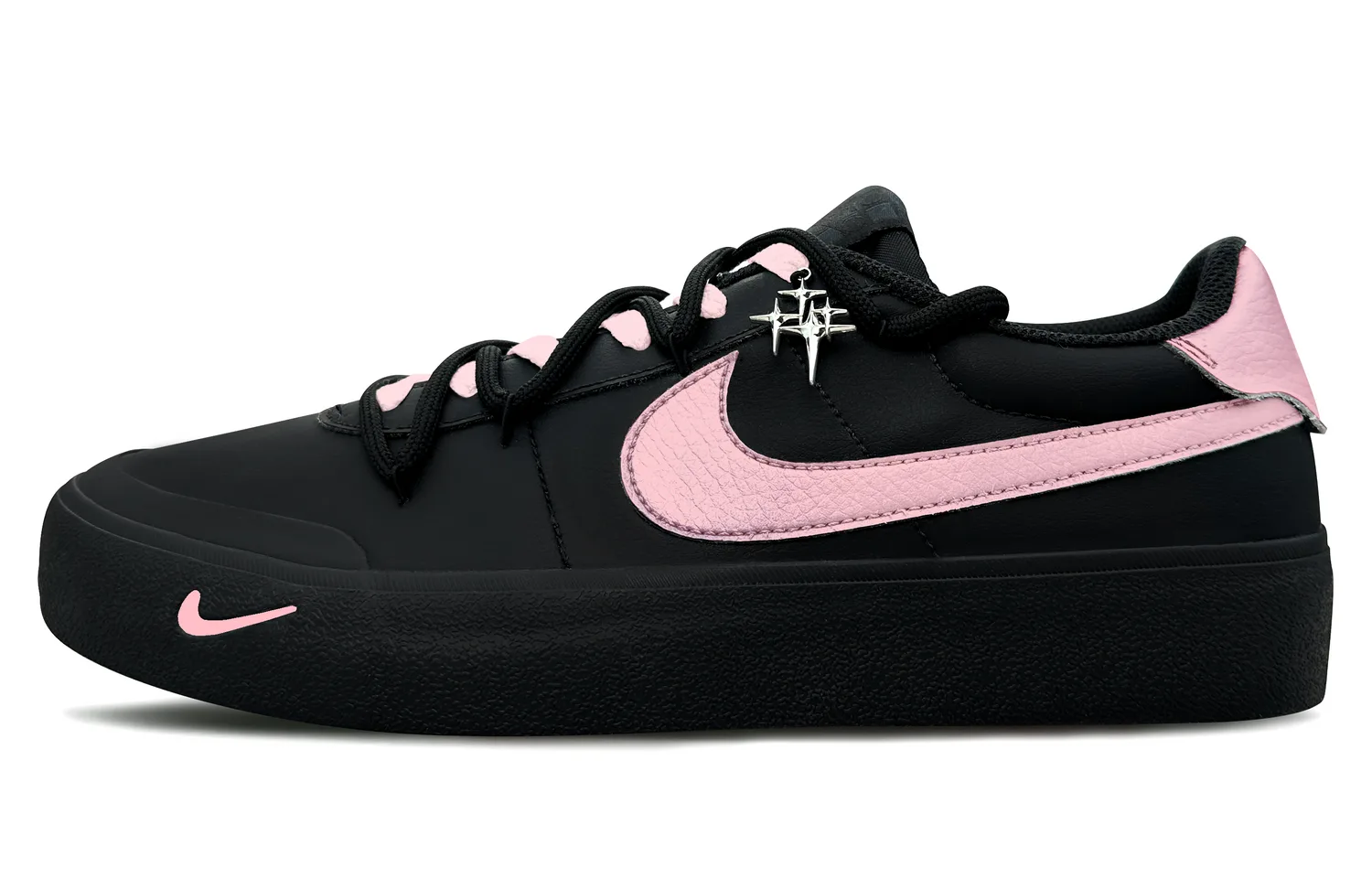 Nike Кроссовки для скейтбординга Court Shot мужские низкие черные/розовые — фото 2