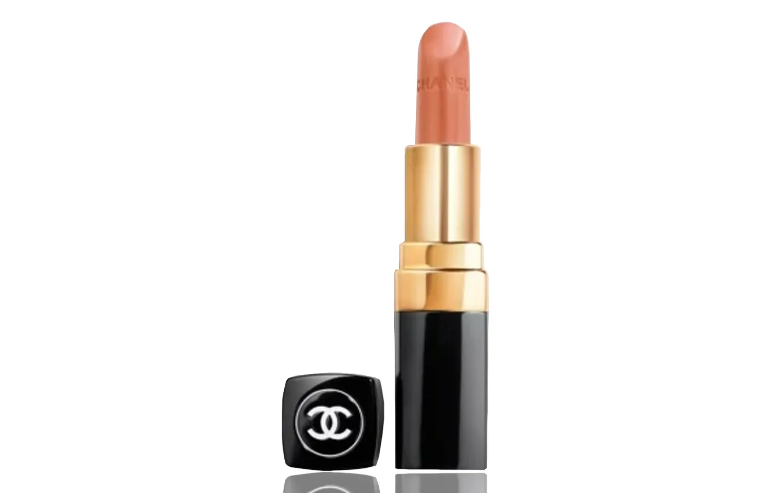 CHANEL Новая версия помады Cocoa Miss Rouge Coco Collection, сатиновая в золотом тюбике, легко растушевывается, выравнивает тон лица, #118 Warm Red — фото 2