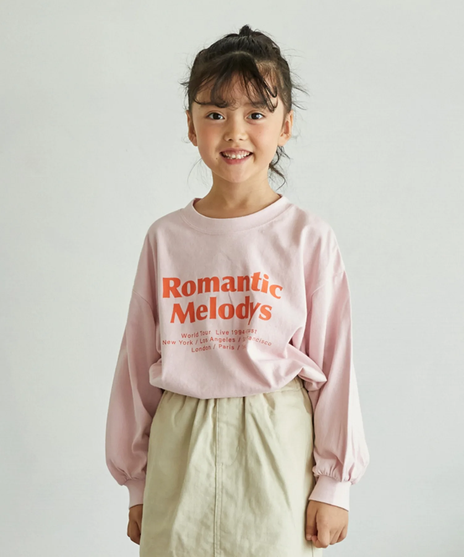 Детская футболка с длинным рукавом undeny Romantic с логотипом розовая
