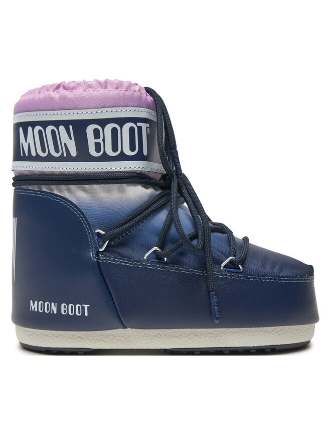 Зимние ботинки Moon Boot на толстой подошве со шнуровкой, темно-синий
