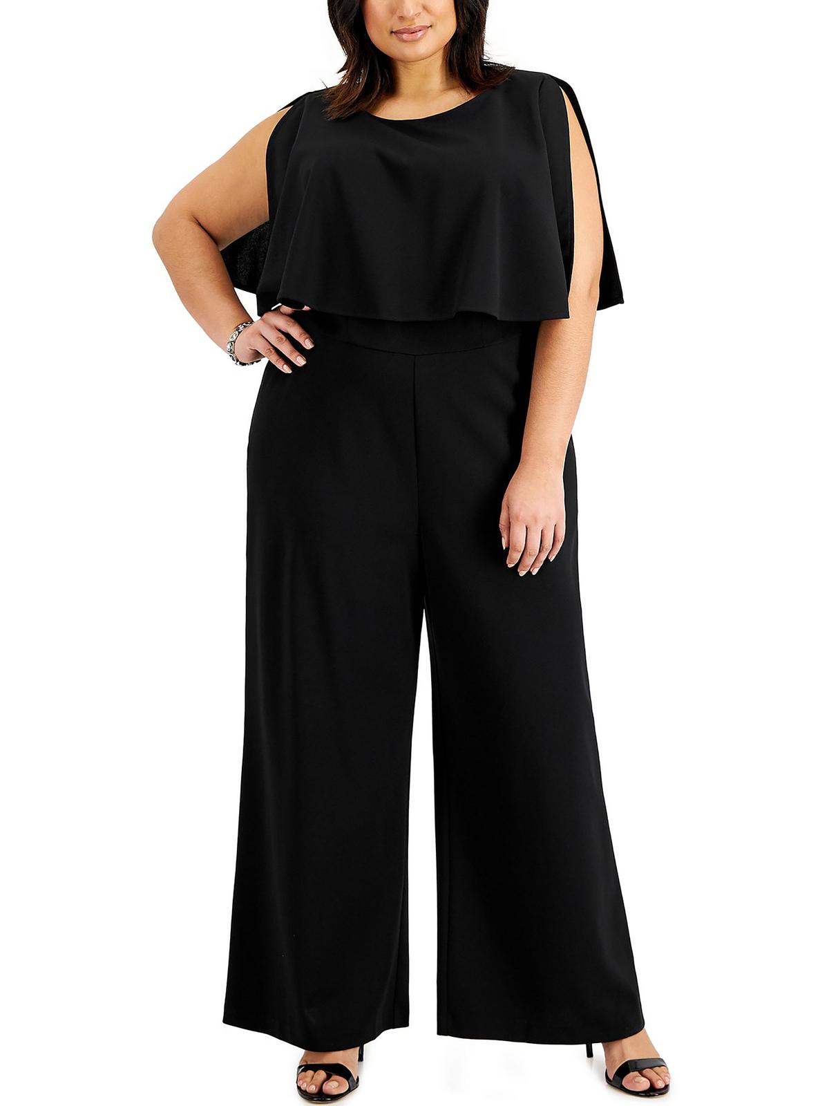 

Женский комбинезон с широкими штанинами Plus Capelet Connected Apparel, черный