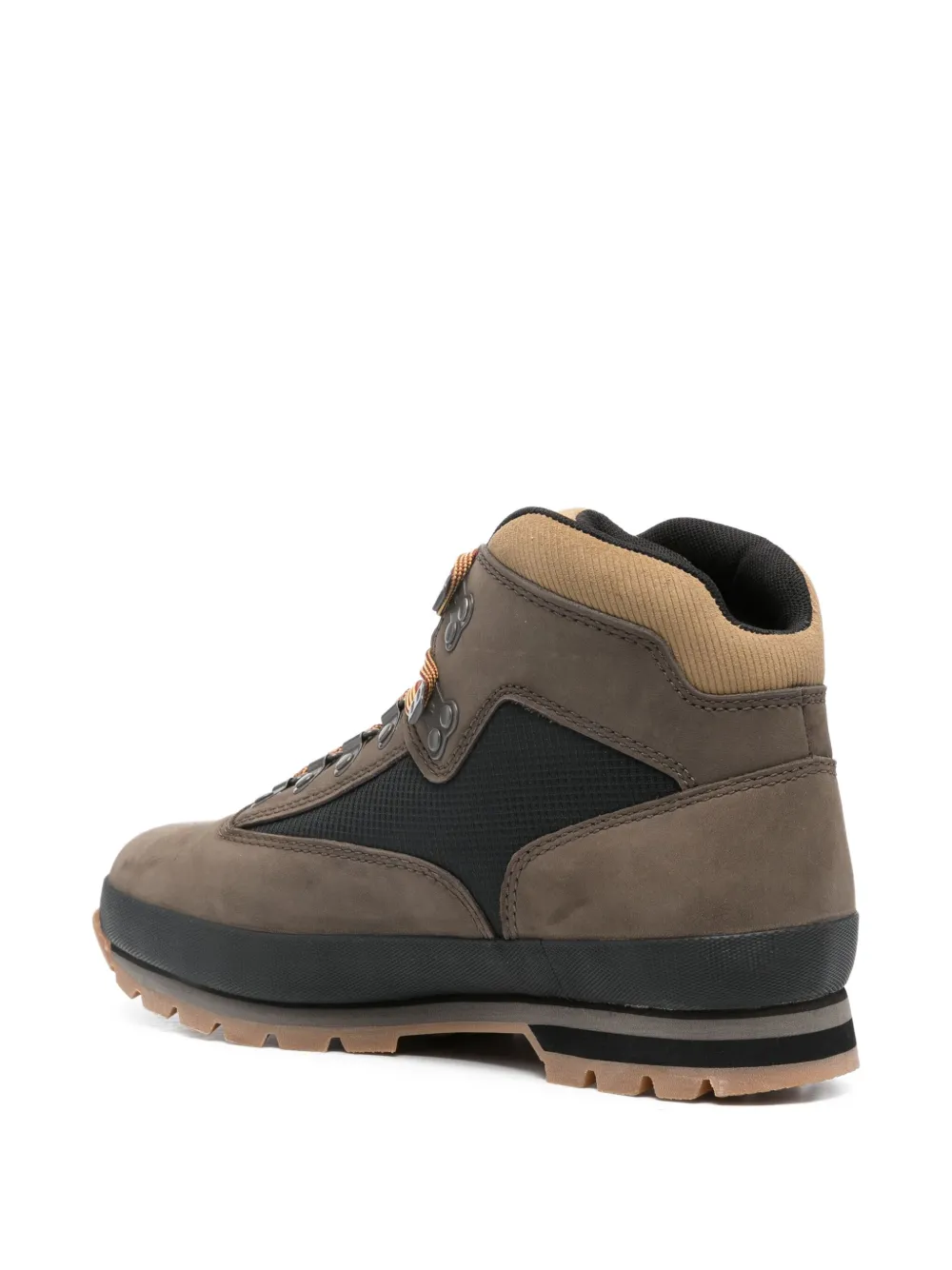 Мужские ботинки Timberland кожаные с сетчатыми вставками, коричнево-черный — фото 3