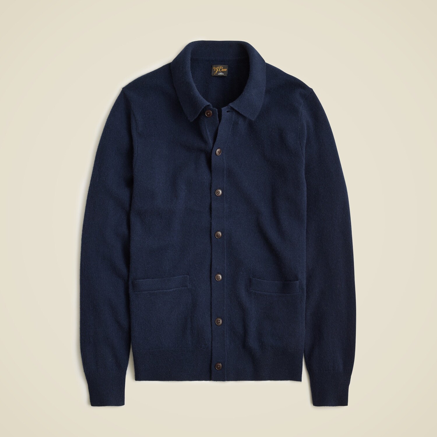 

Кашемировый свитер-поло-кардиган J.Crew, синий