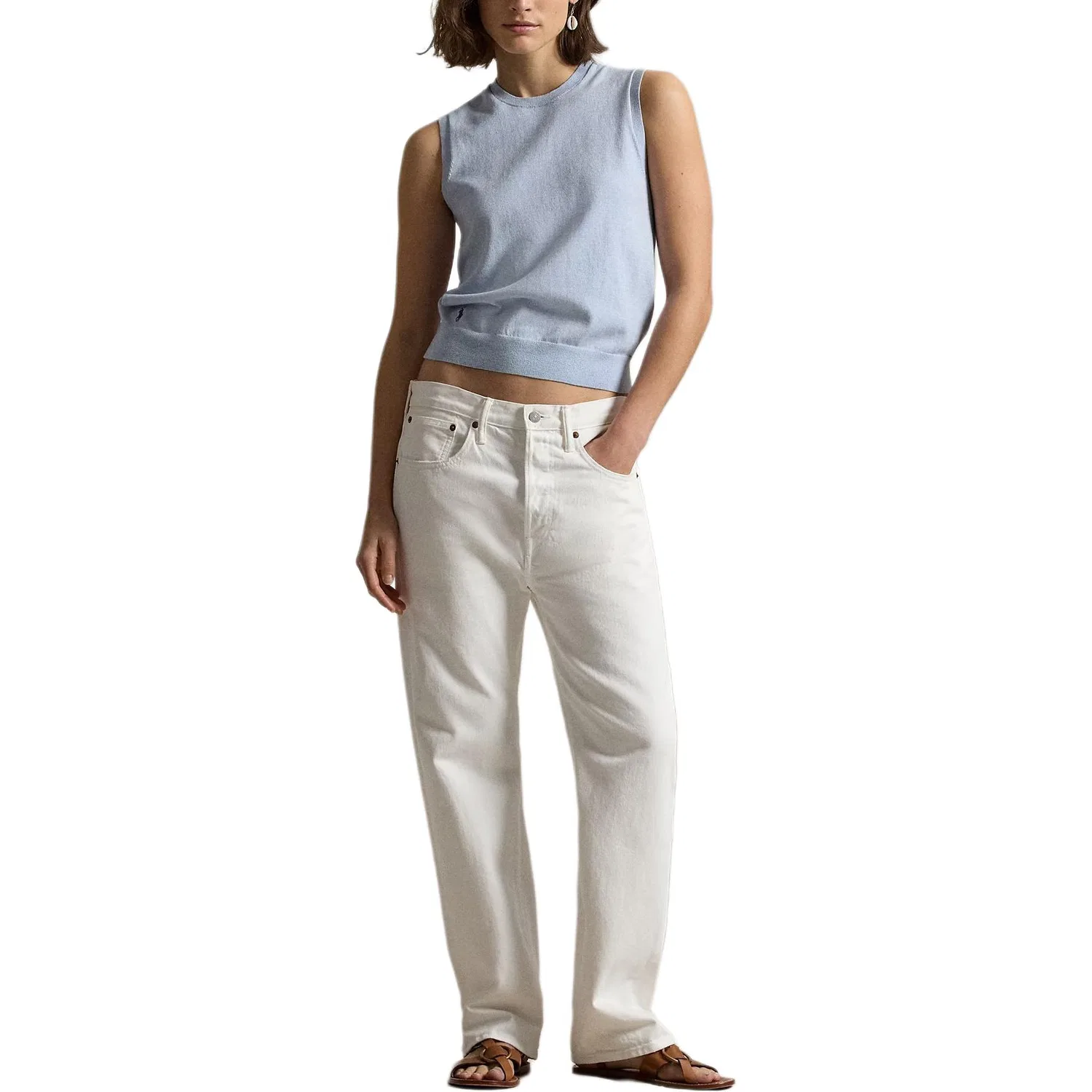 Майка прямого кроя Women's Stone Blue Polo Ralph Lauren — фото 3