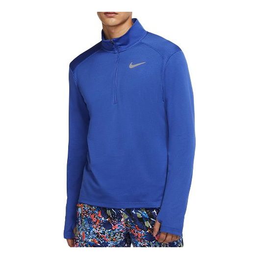 

Футболка Nike Pacer Dri-FIT Cardigan Running Sports Long Sleeves T-shirt Royal blue