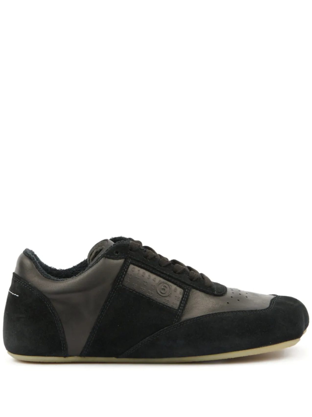 Кожаные кроссовки MM6 Maison Margiela, черный