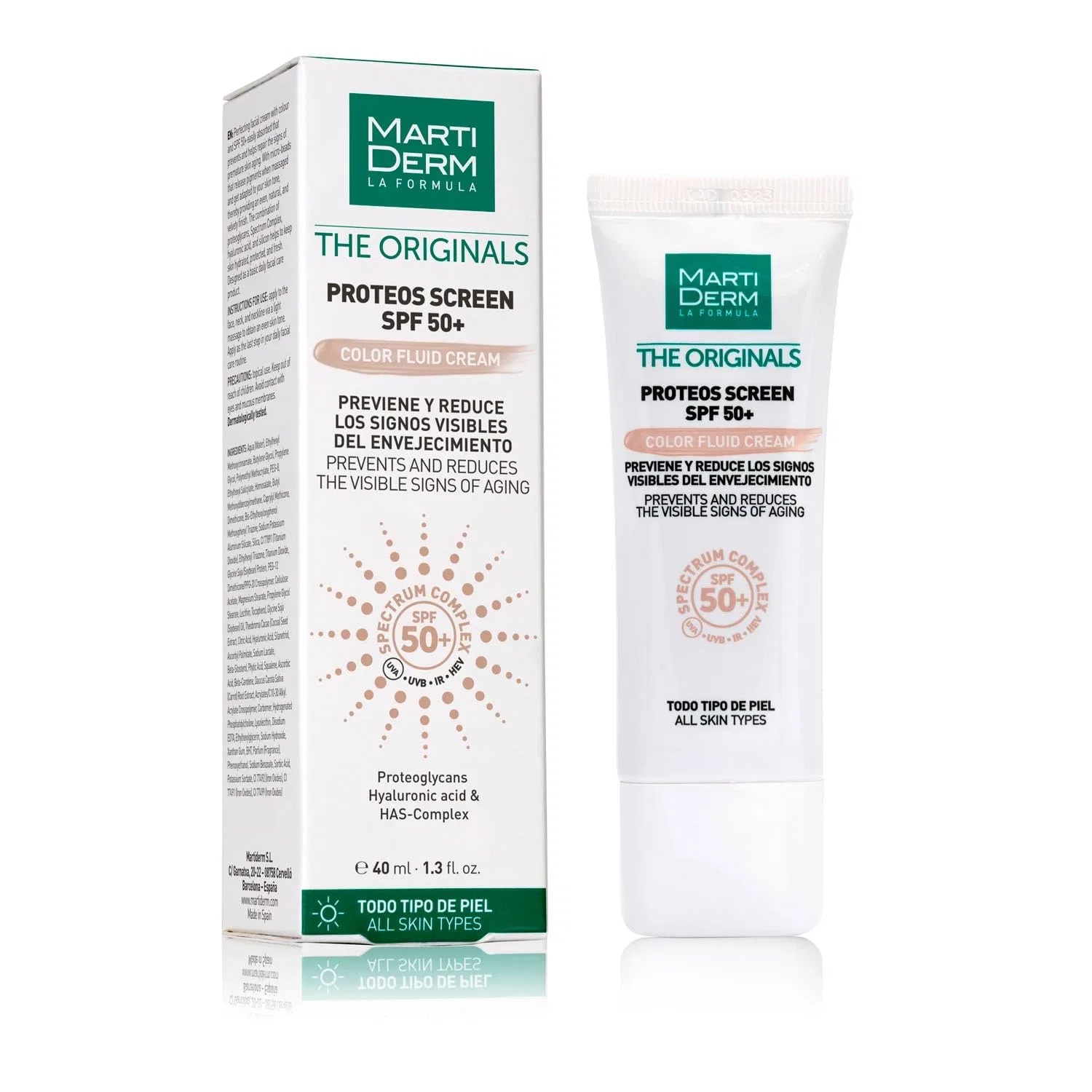 Тонирующий солнцезащитный крем Proteos Screen SPF50+ Color Fluid Cream от MARTIDERM, 40 мл Martiderm, Beige