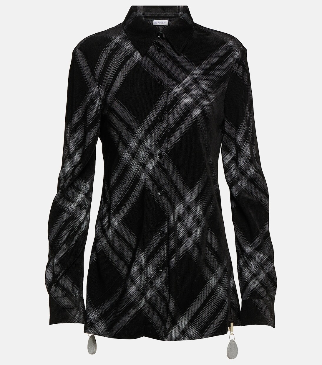 

Бархатная рубашка в клетку burberry Burberry, черный