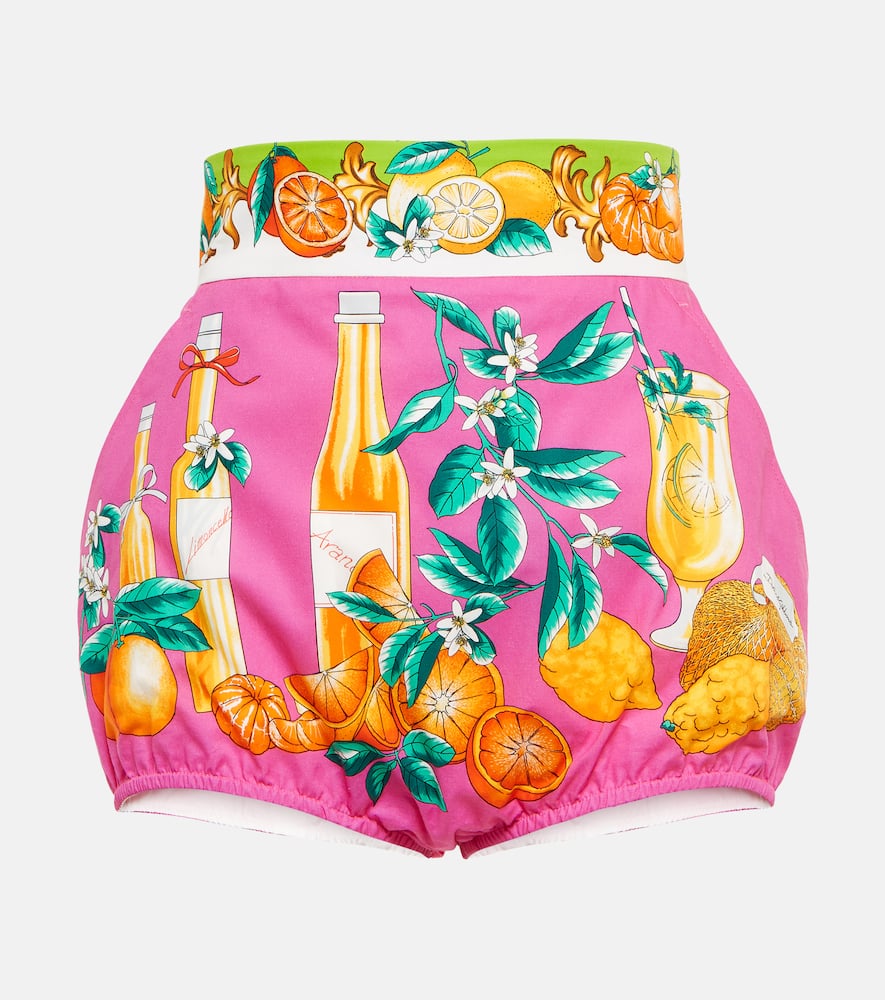 

Шорты из хлопкового поплина с принтом Dolce&Gabbana, Agrumi Fdo.Fucsia