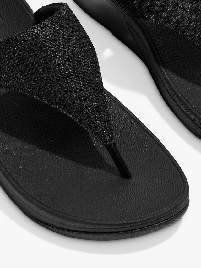 Песочники Lulu Shimmer с открытым носком FitFlop, All Black — фото 3