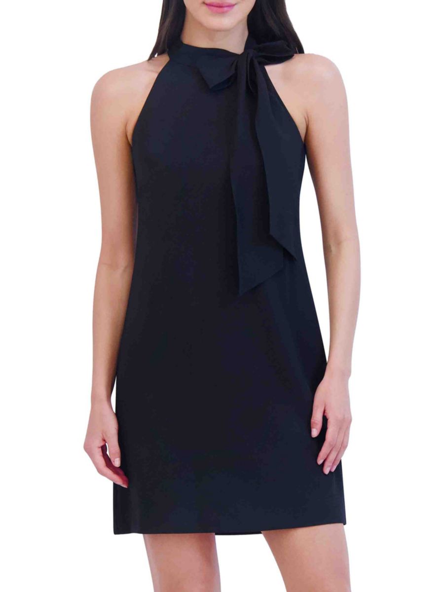 

Мини-платье с бантом на шее Vince Camuto, черный