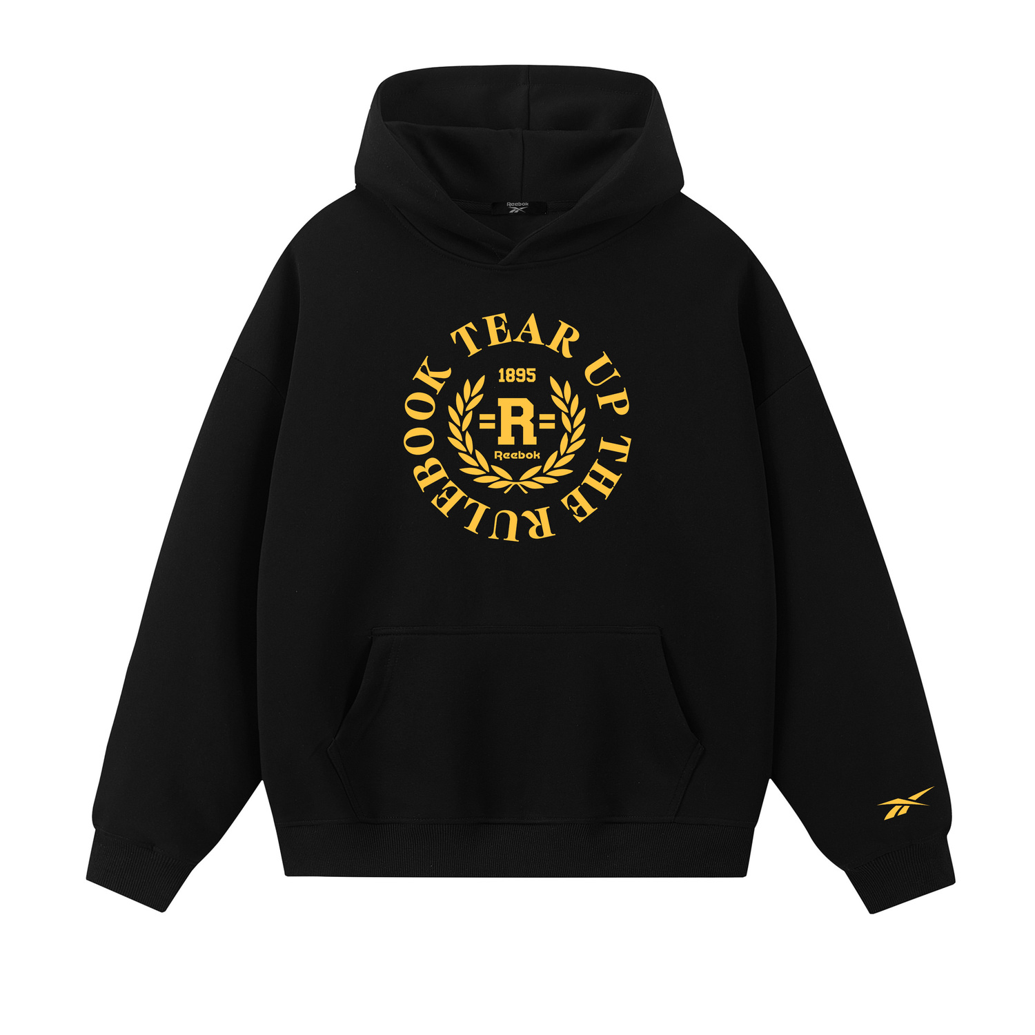 

Толстовка Unisex Hooded Moderate Heavyweight Reebok, черный-желтый (fleece-lined)