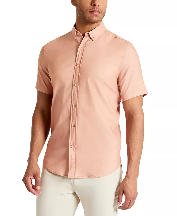 

Мужская спортивная рубашка с коротким рукавом Slim Fit на пуговицах Kenneth Cole, оранжевый