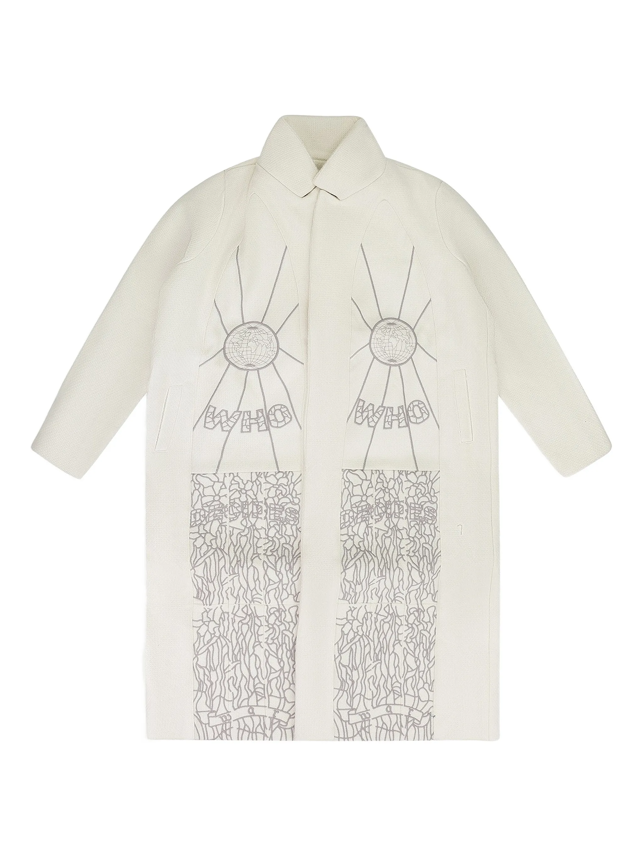 

Пальто с графичным принтом Who Decides War, белый