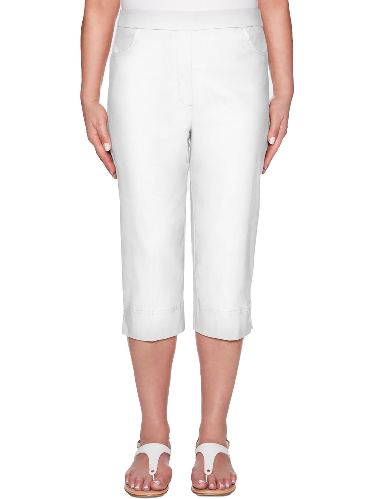 

Женские облегающие брюки-капри Petites Modern Fit Alfred Dunner, белый