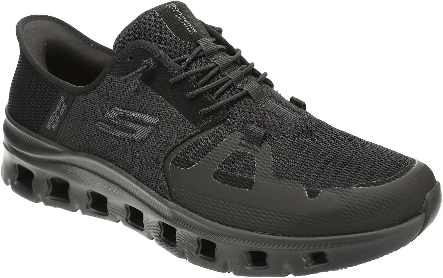 Мужские слипоны Skechers Glide Step Pro Sr с амортизацией пятки, обувь для медицинского персонала, черный — фото 2