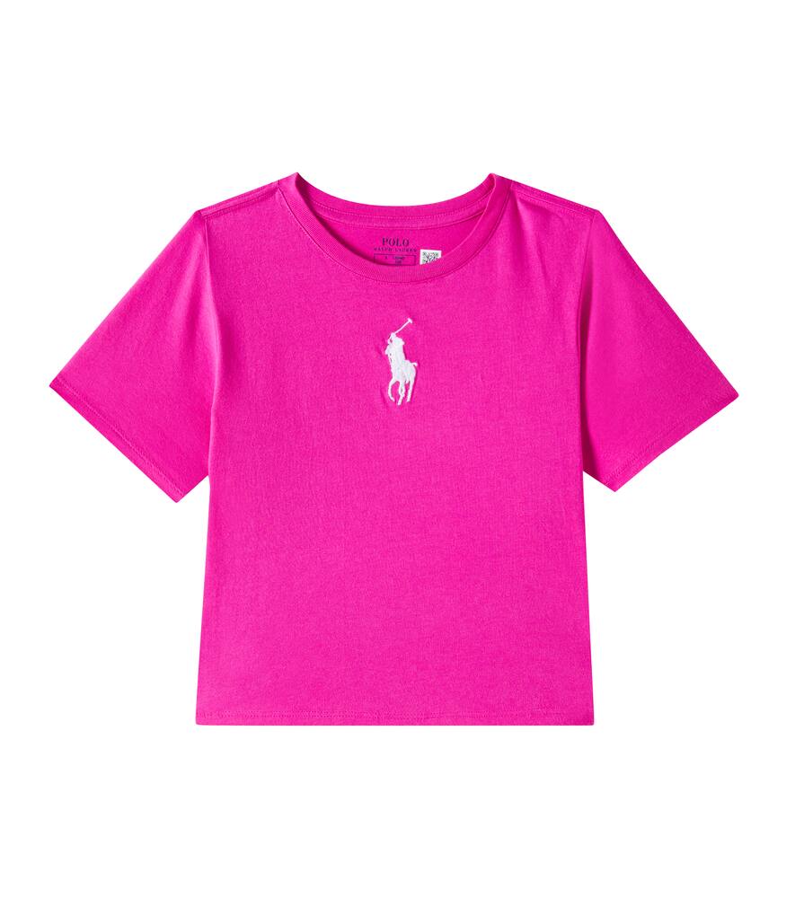 

Вязаная хлопковая футболка Polo Ralph Lauren Kids, Belmont Pink W/C1750 White