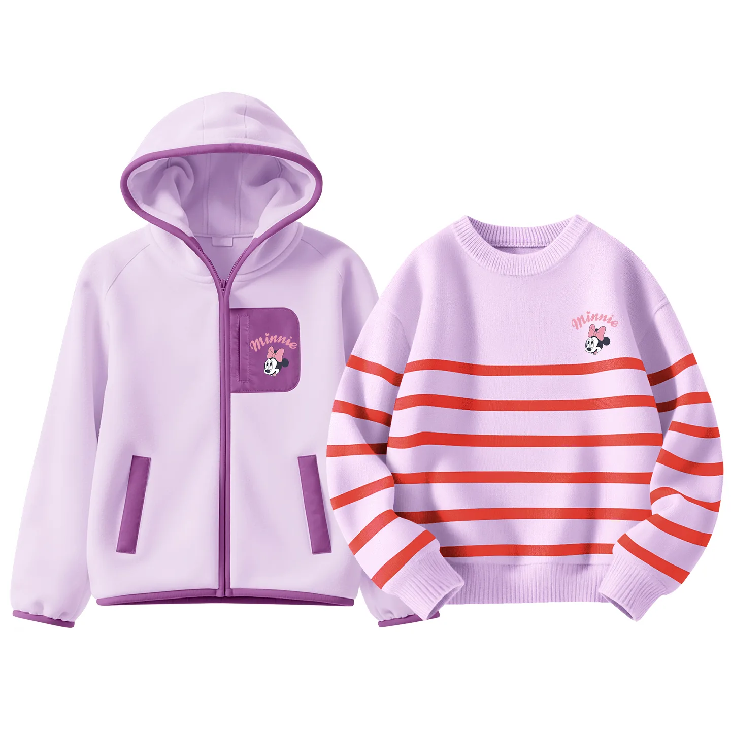 Детская повседневная худи для спорта Disney, [Thickened and Fleece-Lined]Silicone Double Lifting K Frosting Pink+Silicone Double Lifting K Powder — фото 4