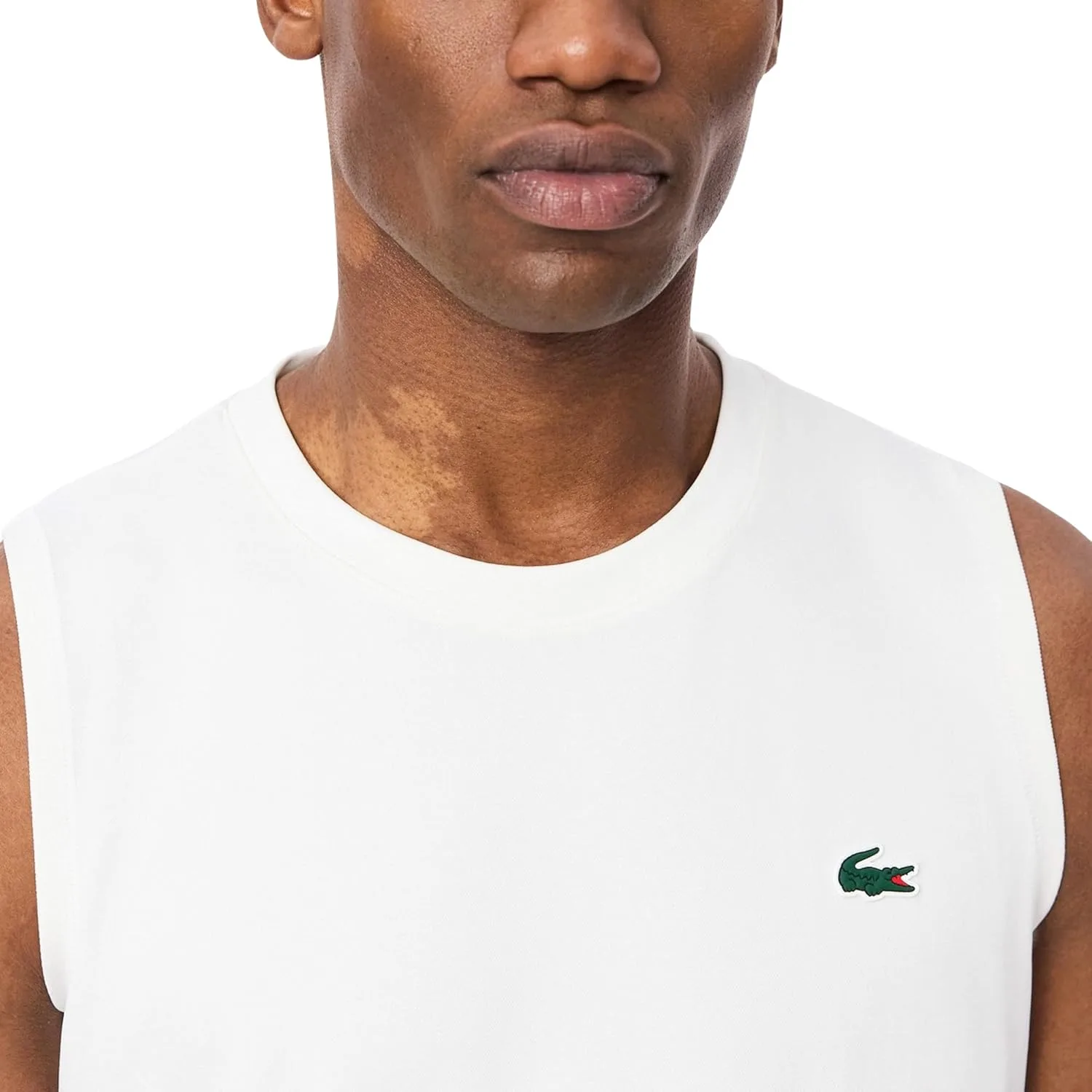 Мужская спортивная майка Lacoste Ultra Dry, однотонная, белый — фото 2