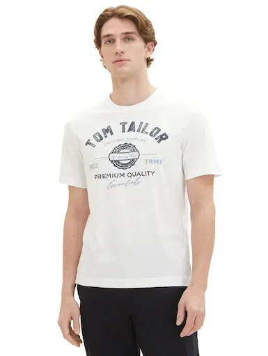 

Футболка TOM TAILOR с большим логотипом спереди, белый