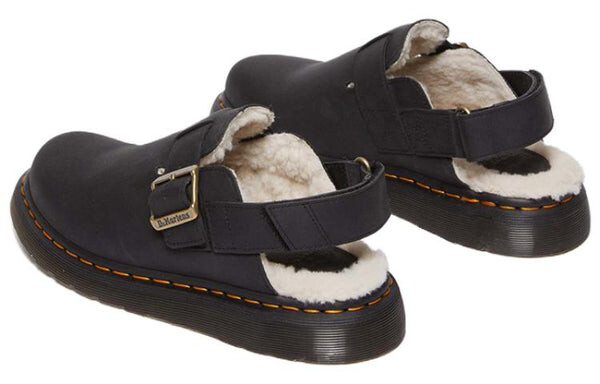 Тапочки dr.martens jorge ii faux fur lined nubuck slingback mules 'black' Dr. Martens, черный — фото 4