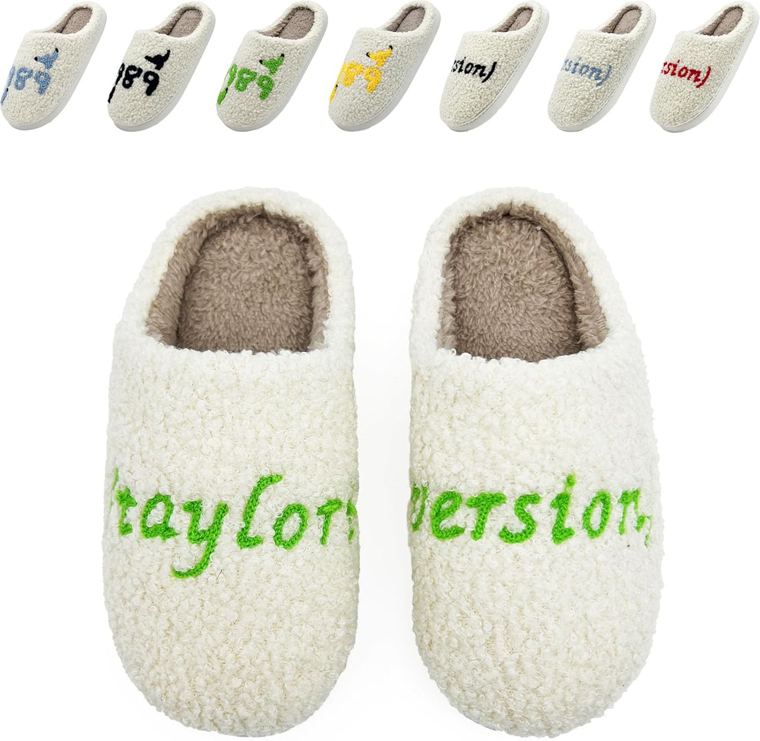 

Тапочки Taylors для женщин и мужчин, удобные домашние тапочки для девушек, подарок на день рождения для женщин, милые домашние тапочки, теплые пушистые тапочки с памятью формы Yidyejk, Taylors Green