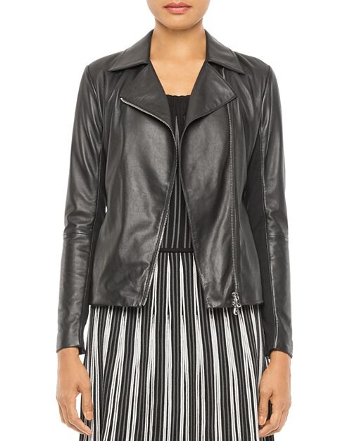

Кожаная куртка Ламба Emporio Armani, цвет Black