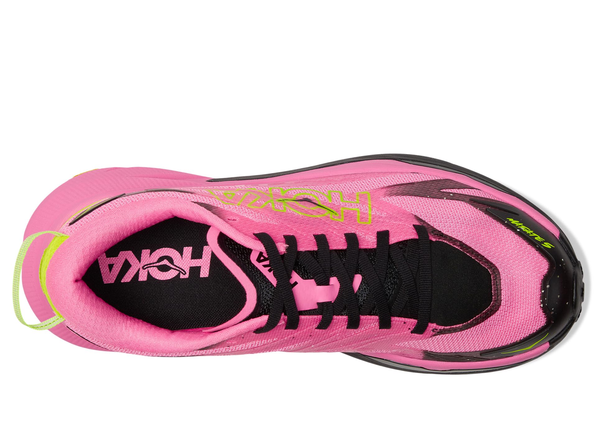Кроссовки Hoka Mafate 5, цвет Neon Rose/Black — фото 2
