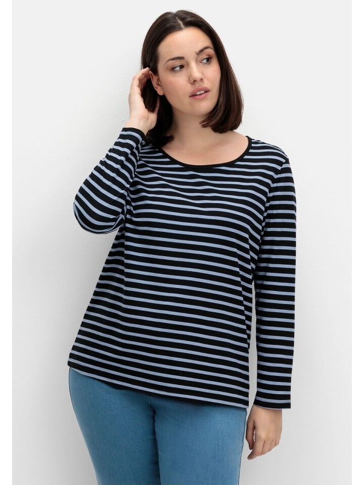 

Футболка sheego Ringelshirt, цвет taubenblau gestreift