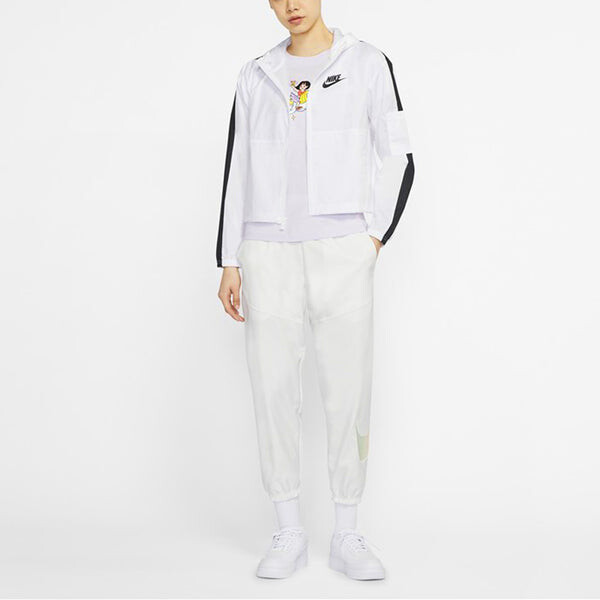 Куртка спортивная солнцезащитная куртка с капюшоном белая Nike, белый — фото 3