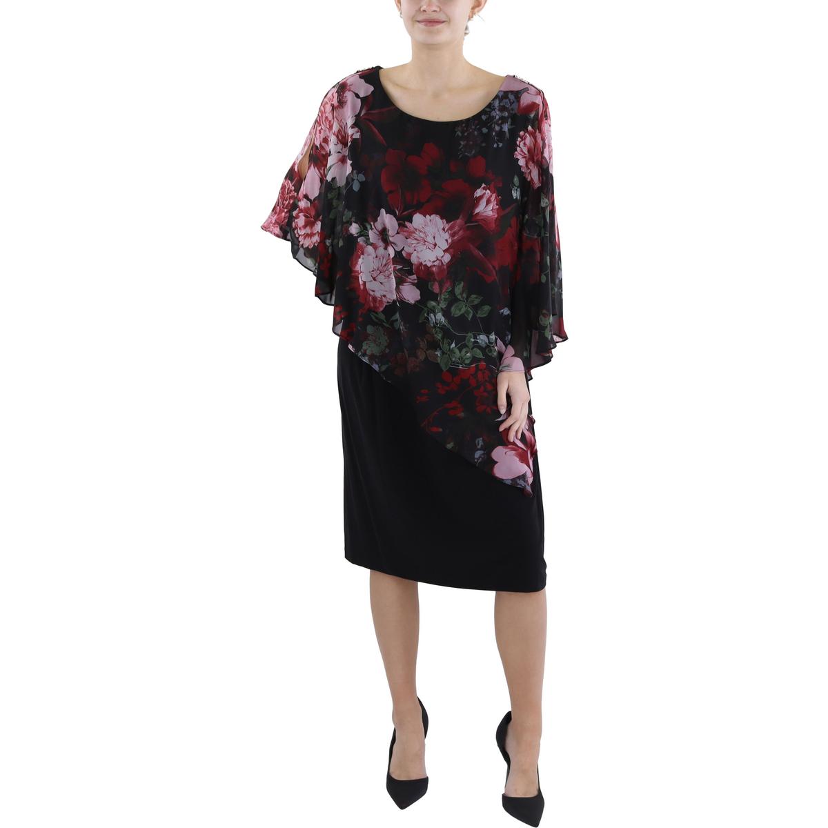 

Плюс Женское Мини Платье Длиной До Колена SLNY, цвет black multi
