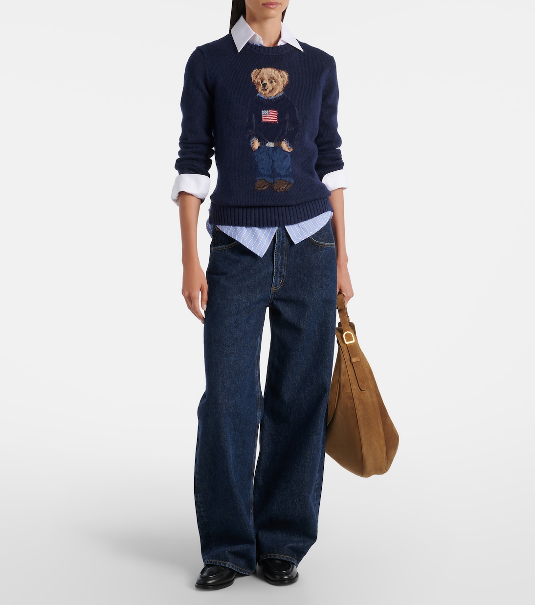 Свитер из хлопка и льна с интарсией Polo Bear Polo Ralph Lauren, Navy Multi — фото 2