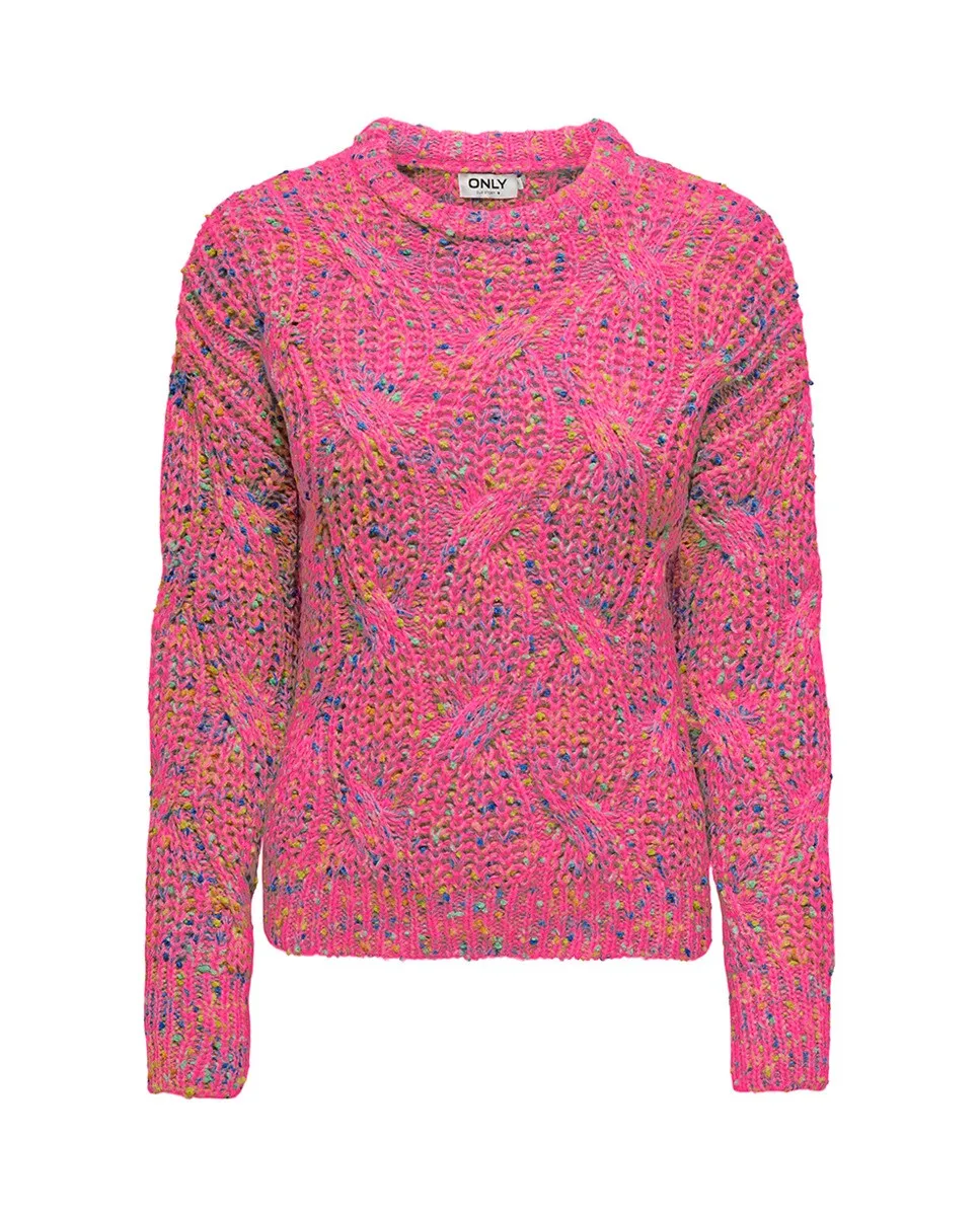 

Женский вязаный свитер с круглым вырезом Only, цвет Fucsia