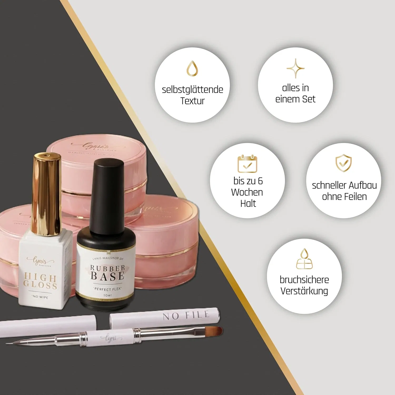 Набор гелей для наращивания ногтей «No File Builder Gel BLOSSOM» от Lynis-Nailshop.de Lynis Nailshop — фото 3