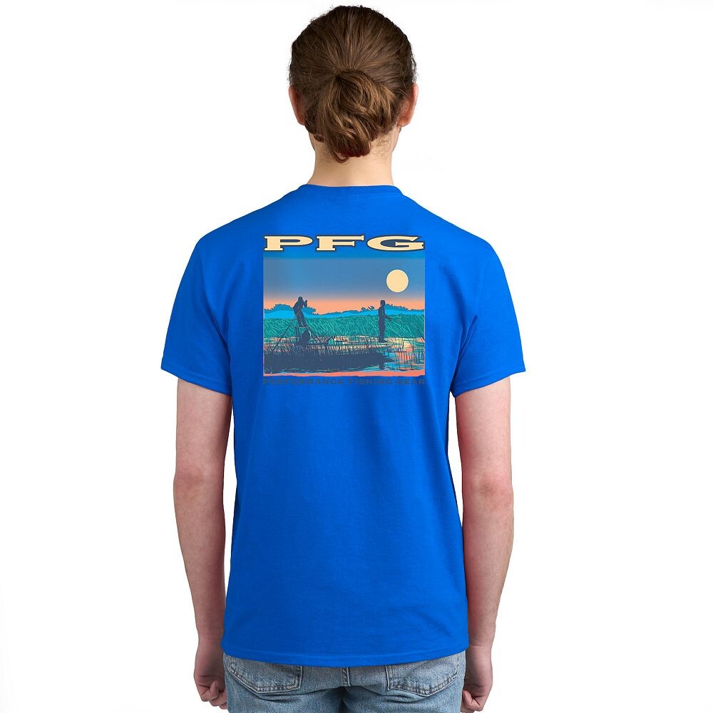 

Мужская футболка с короткими рукавами и рисунком Columbia PFG, цвет Bright Blue