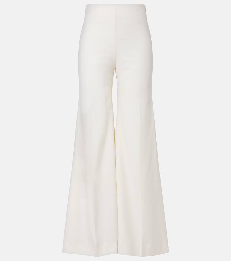 

Брюки-клеш из чистой шерсти Nina Ricci, Cream