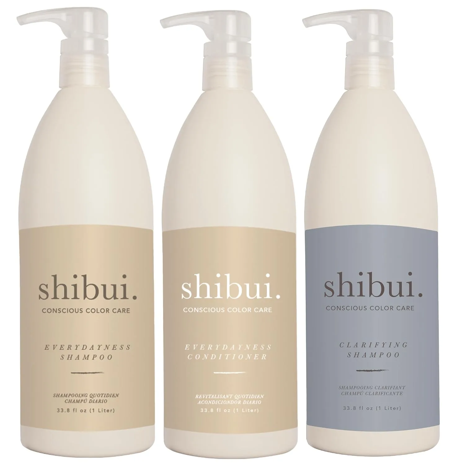 Набор для ежедневного ухода за волосами SHIBUI Everydayness, включающий очищающий и кондиционирующий шампунь, подходит для всех типов волос, каждый шампунь объемом 950 мл.