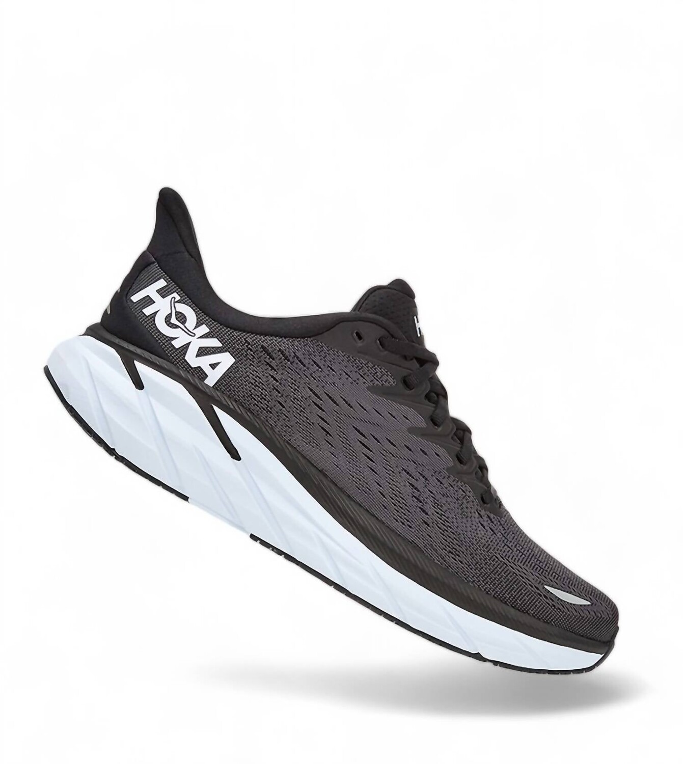 

Мужские кроссовки Clifton 8 черного/белого цвета Hoka, Черный, Мужские кроссовки Clifton 8 черного/белого цвета Hoka