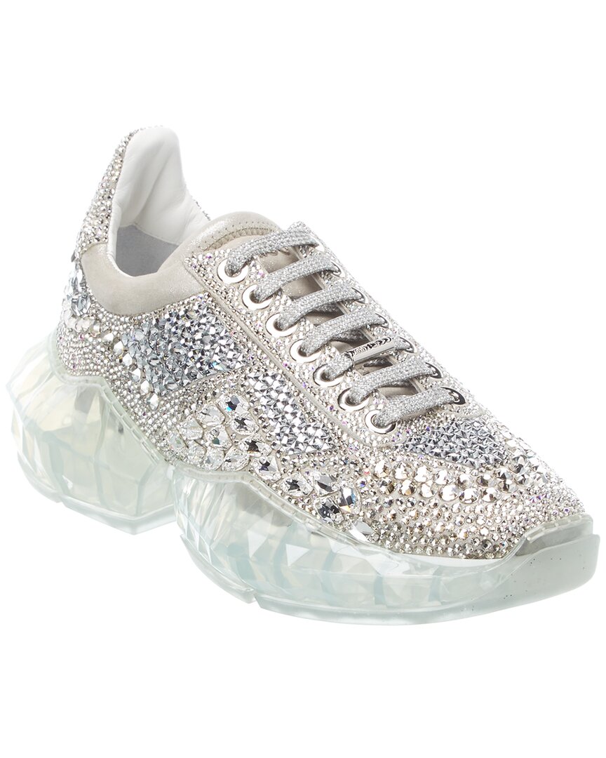 Джимми Чу Diamond/F Замшевые кроссовки Jimmy Choo, серебряный