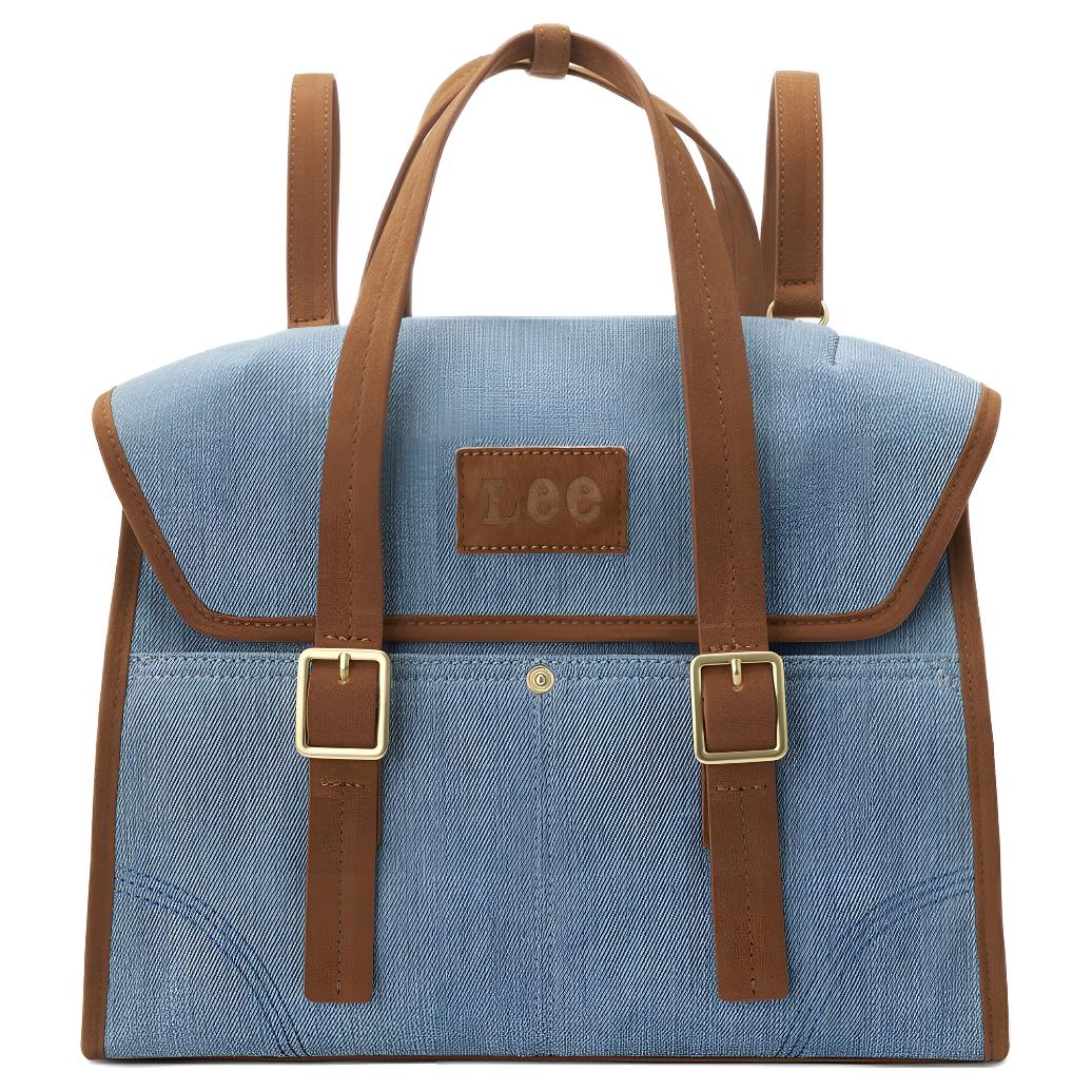 

Lee Джинсовая и коричневая тканевая сумка через плечо для женщин, Denim & Brown