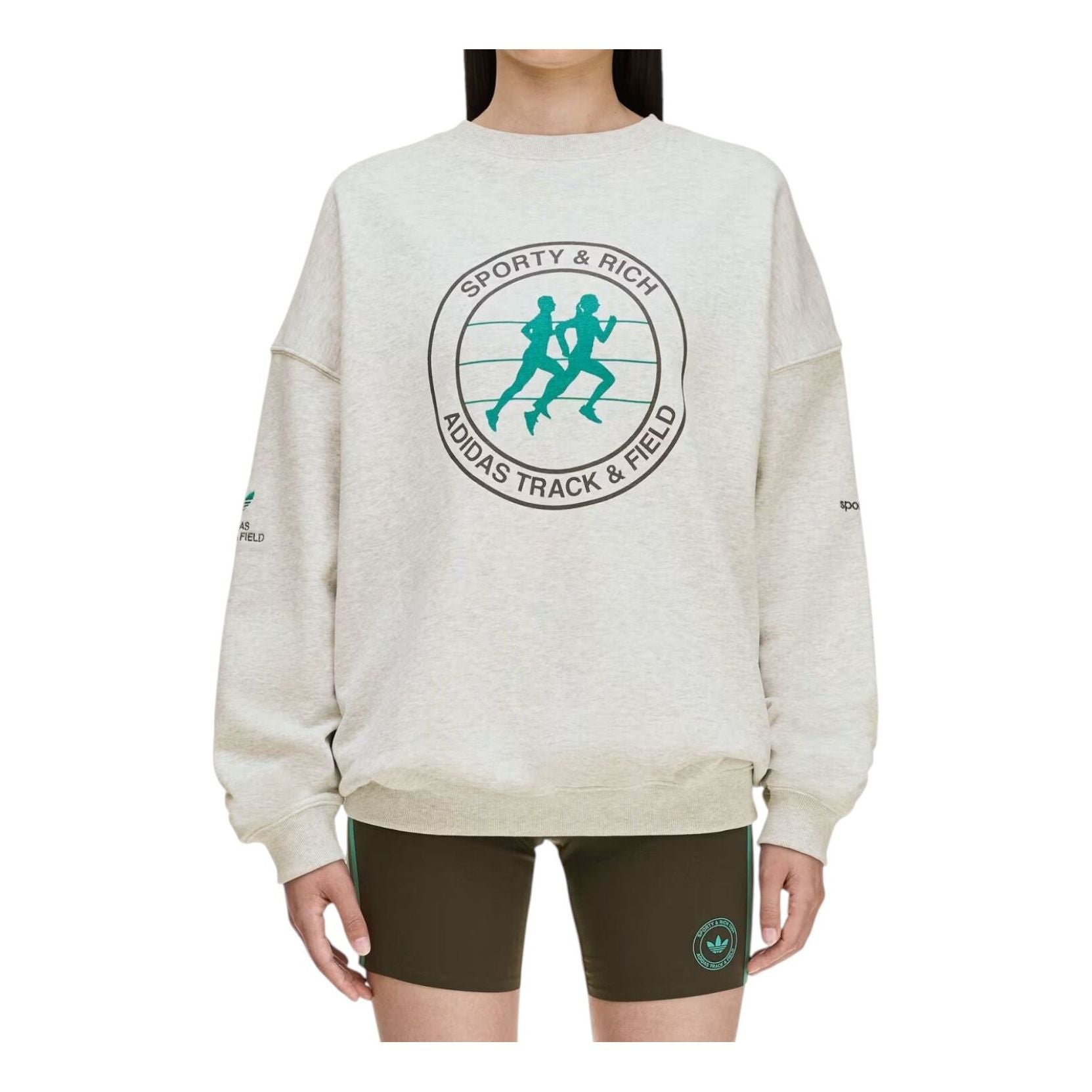 (WMNS) Толстовка Adidas x Sporty & Rich, цвет «серый» — фото 3