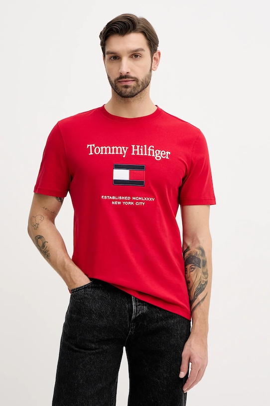 

Хлопковая футболка Tommy Hilfiger, красный