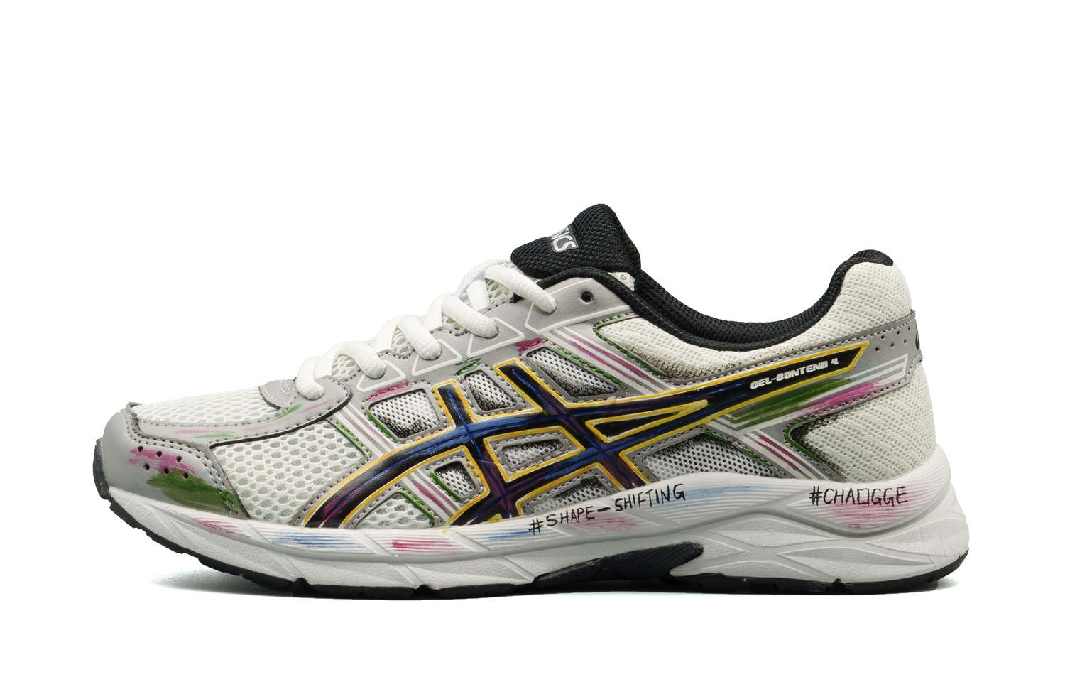 

Мужские кроссовки для бега Gel Contend 4 с амортизацией, устойчивые к истиранию, дышащие, низкие ASICS, мультиколор