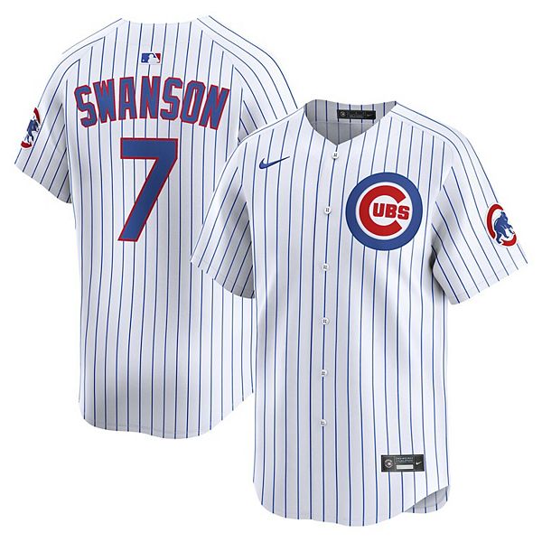 

Мужская белая домашняя лимитированная футболка игрока Chicago Cubs Dansby Swanson Nike