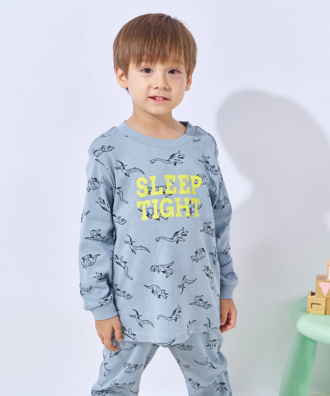 Пижама детская длинный рукав ever closet 100% хлопок серая