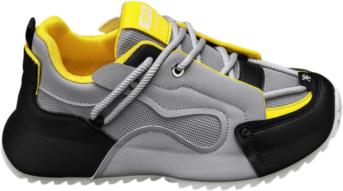 

Мужские кроссовки Lexamen с толстой подошвой, сетчатые, дышащие, легкие и удобные, шнуровка, мягкие спортивные обувь для бега, серый