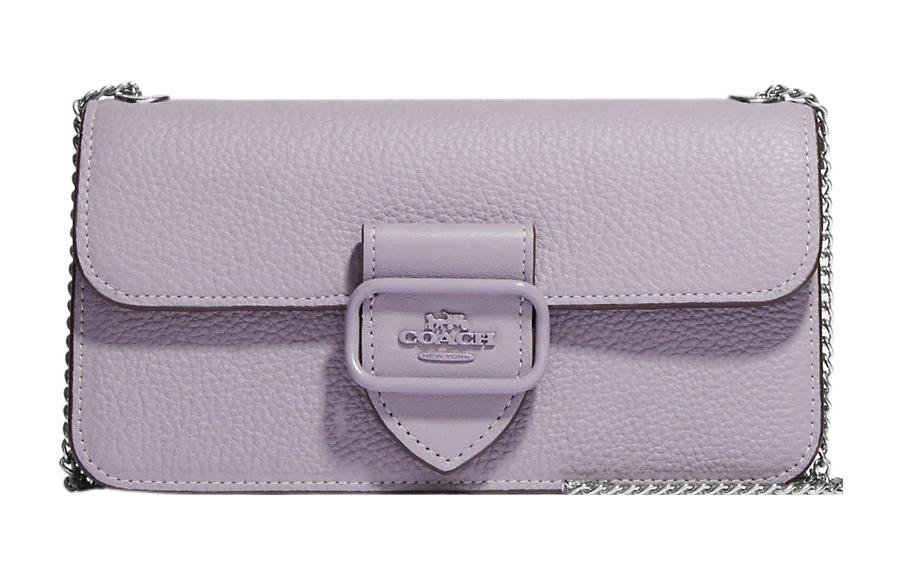 

COACH Сумка-багет из кожи Morgan, сумка через плечо, женская, Taro Purple