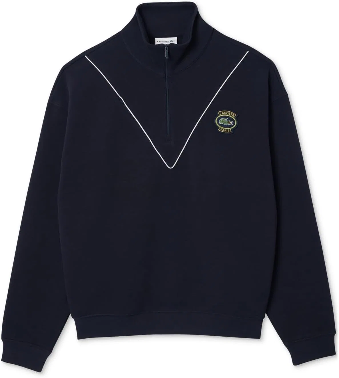 Мужская толстовка Lacoste свободного кроя с застежкой-молнией и воротником-стойкой из пике