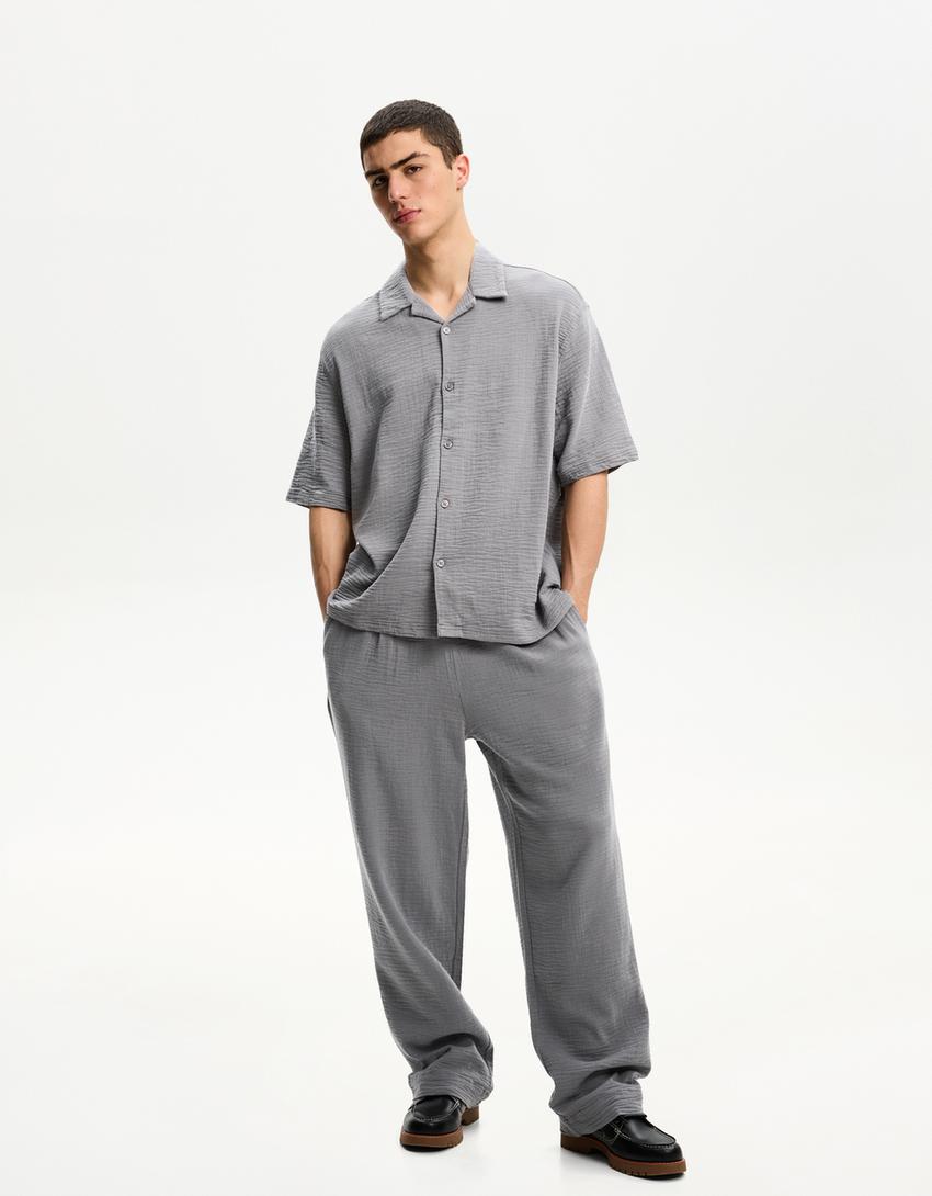 

Широкие брюки Bershka, серый